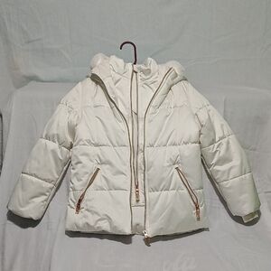 Kids White Puffer Jacket
